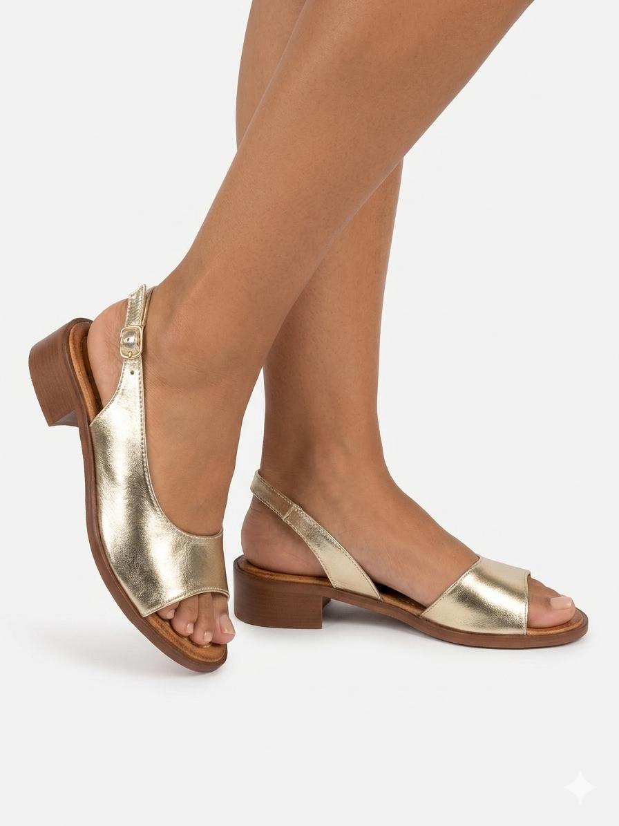 SANDALO TACCO 3 CM VERA PELLE FILENA