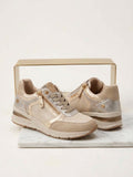 SNEAKERS XTI BEIGE E ORO CON CERNIERA LATERALE