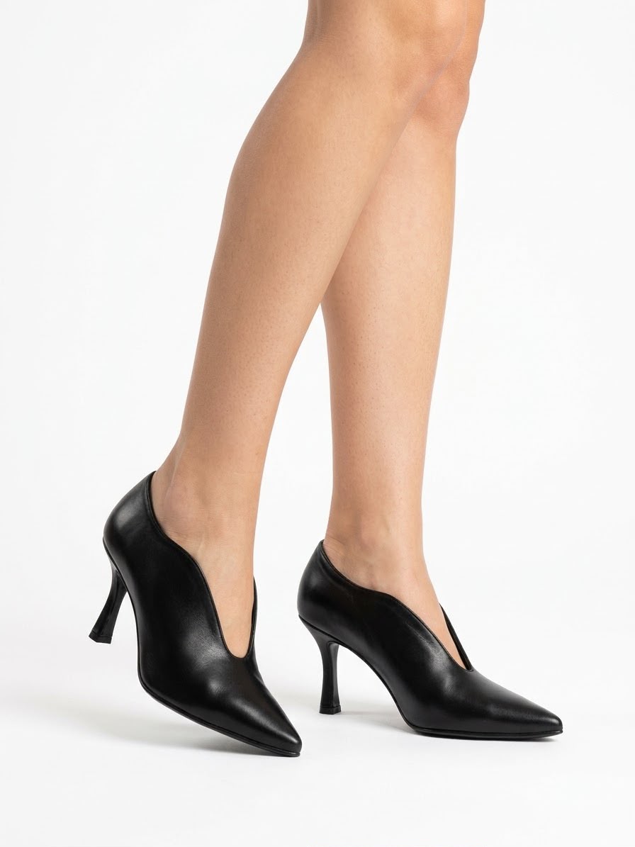 DECOLLETE  IN VERA PELLE -OLIMPIA- TACCO 7 CM