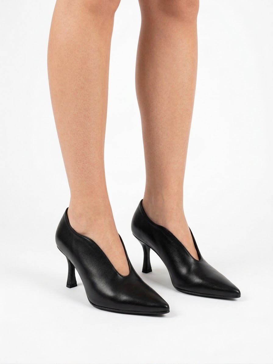 DECOLLETE  IN VERA PELLE -OLIMPIA- TACCO 7 CM