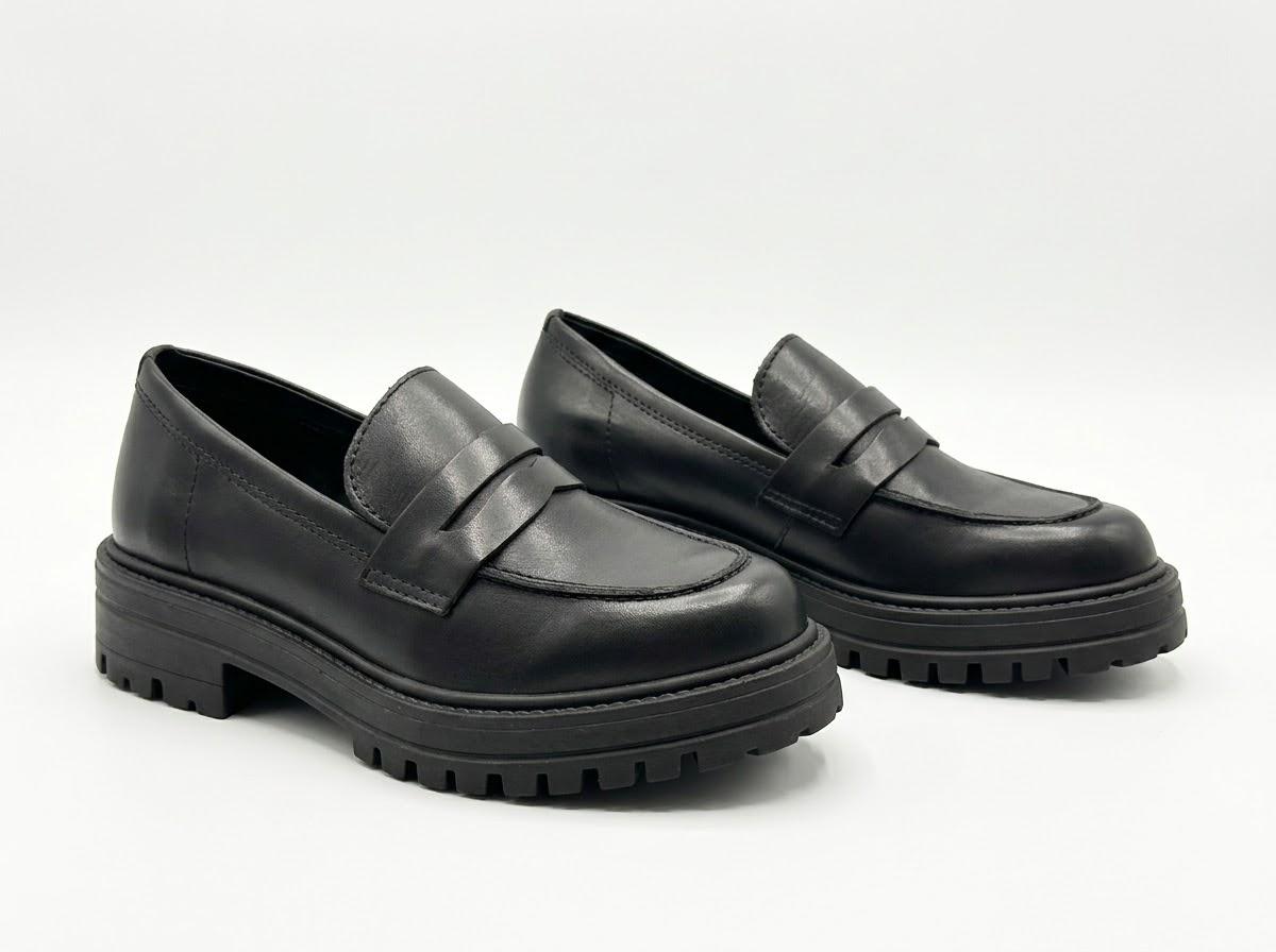 CF-MOCASSINO IN PELLE E CAMOSCIO CON SUOLA CARROARMATO -IRIS-