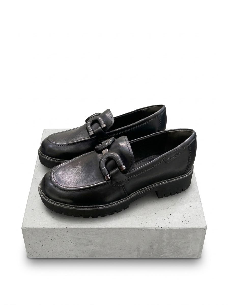 MOCASSINO TAMARIS CHUNKY IN PELLE CON FIBBIA