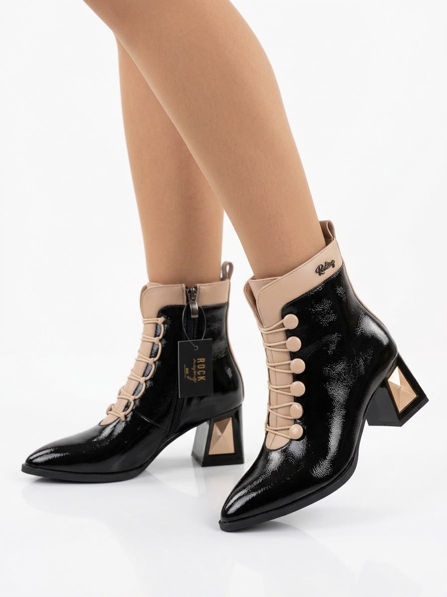 STIVALETTO ROCKY IN VERNICE NERO LUCIDO -SILVIA-