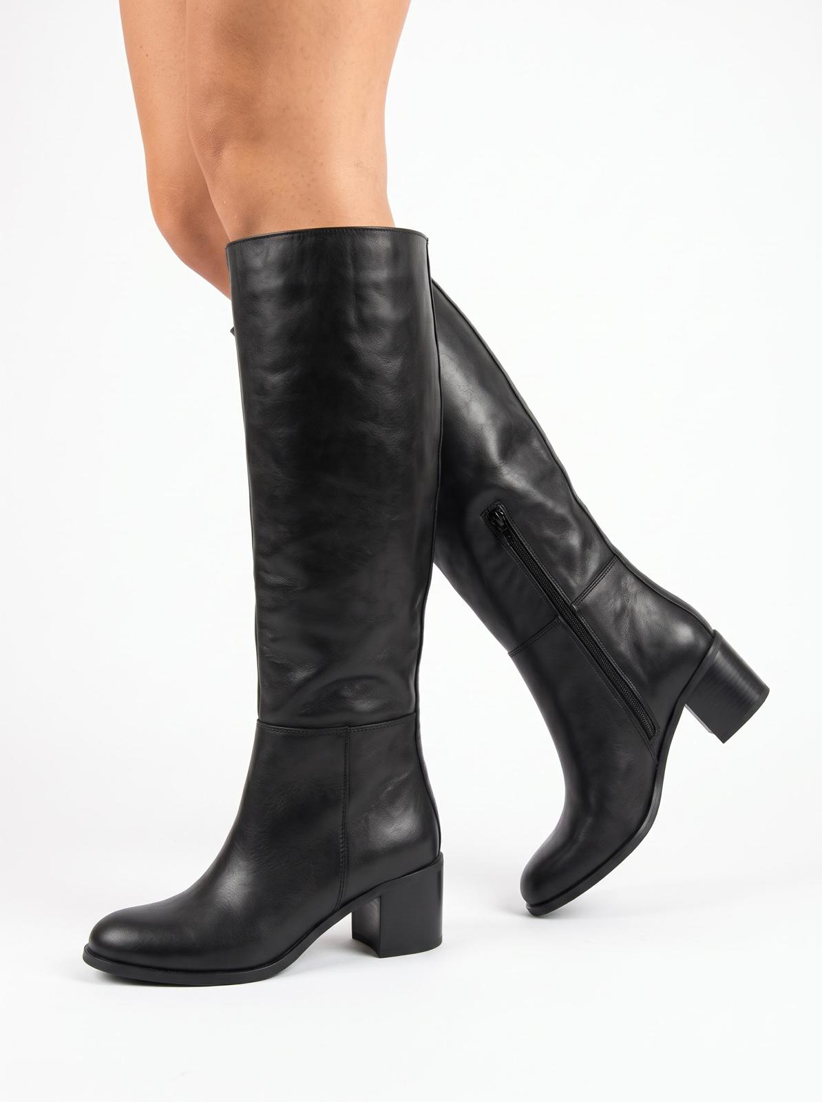 STIVALE ARTIGIANALE IN VERA PELLE TACCO 5 CM -CLARISSA-