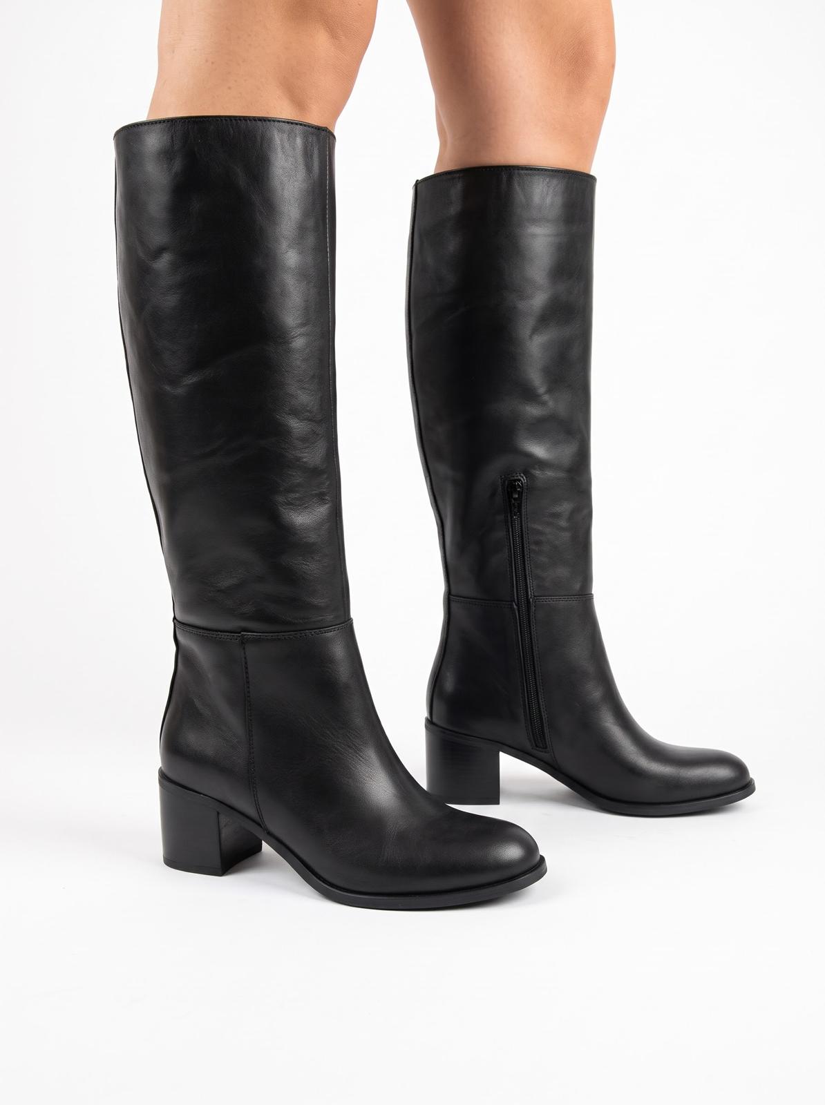 STIVALE ARTIGIANALE IN VERA PELLE TACCO 5 CM -CLARISSA-