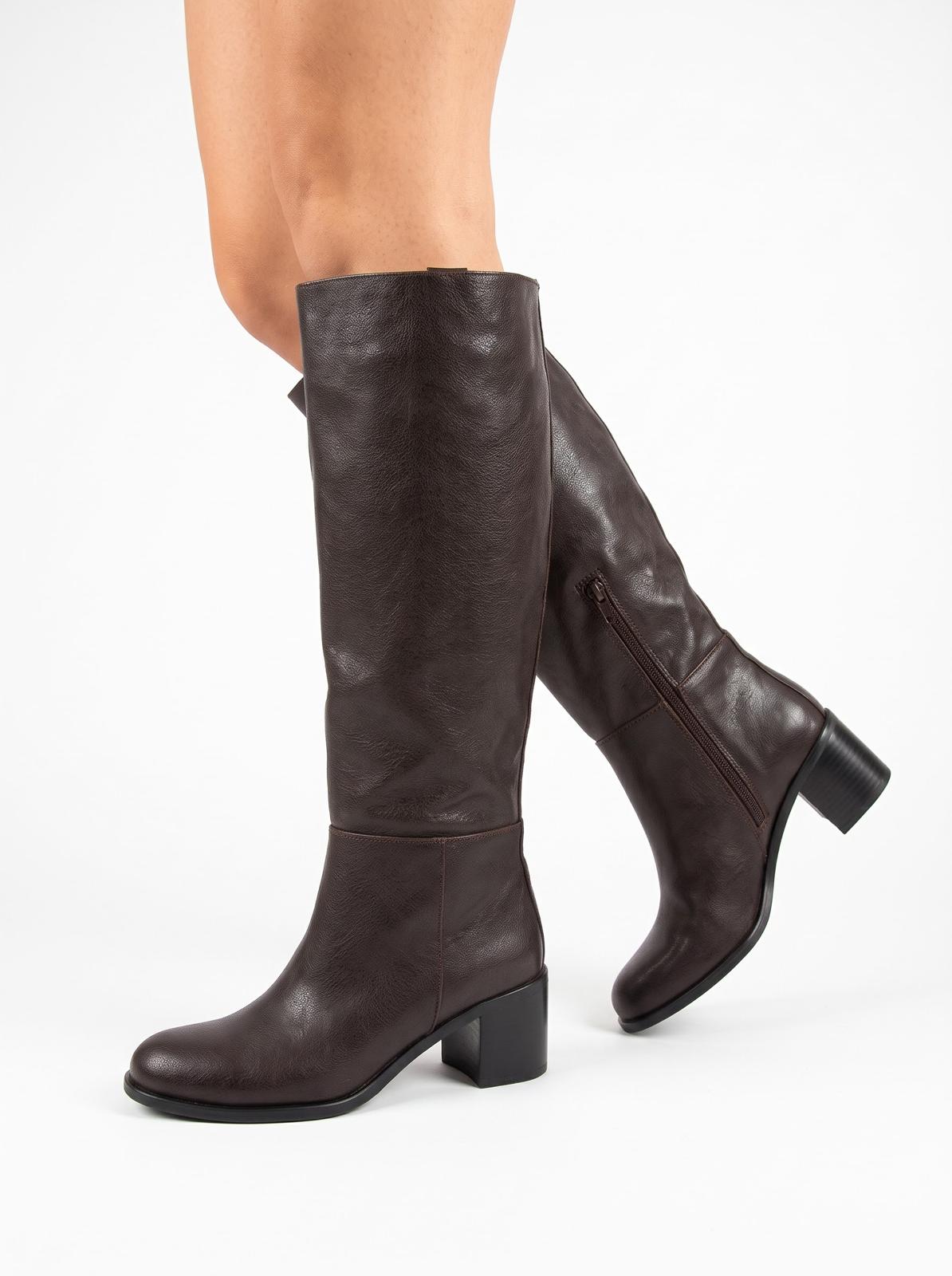 STIVALE ARTIGIANALE IN VERA PELLE TACCO 5 CM -CLARISSA-