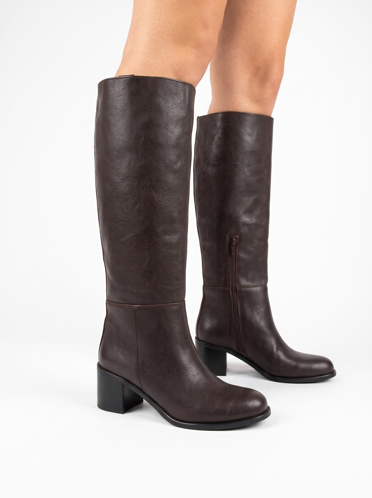 STIVALE ARTIGIANALE IN VERA PELLE TACCO 5 CM -CLARISSA-