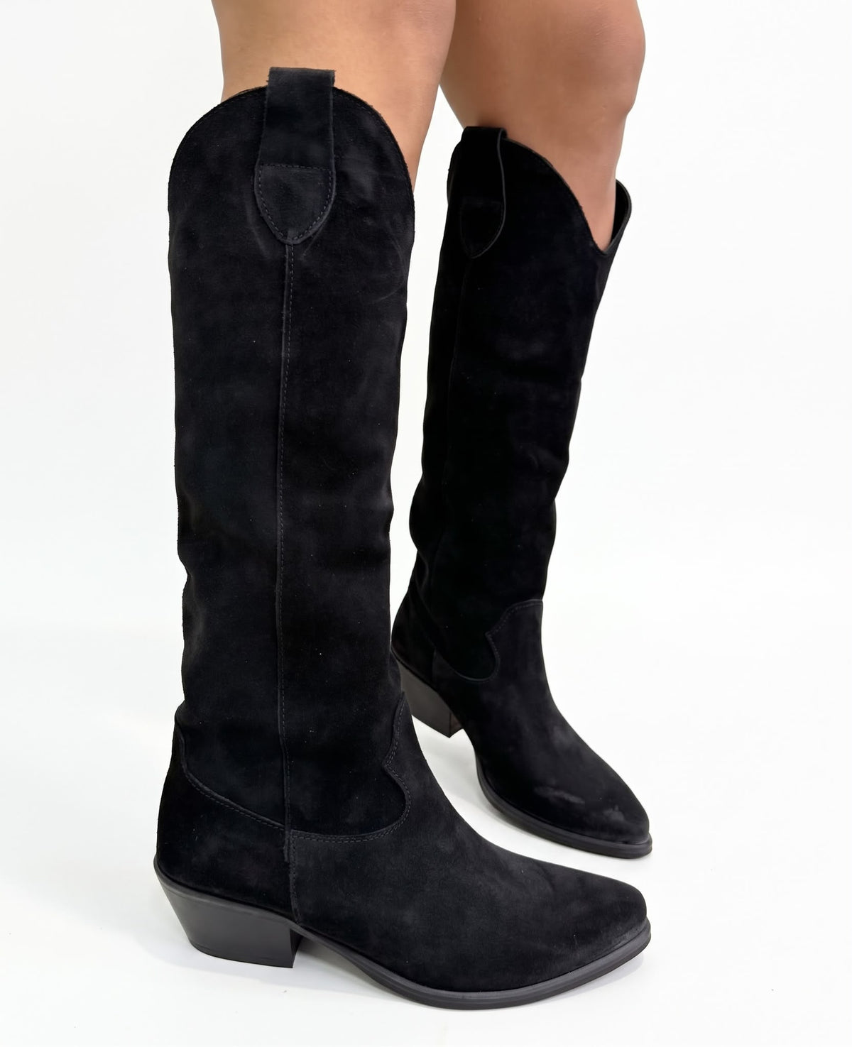 STIVALE-TEXANO IN VERO CAMOSCIO TACCO 5 CM -LILLY-