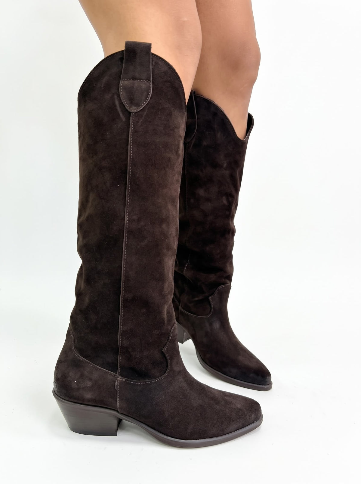 STIVALE-TEXANO IN VERO CAMOSCIO TACCO 5 CM -LILLY-