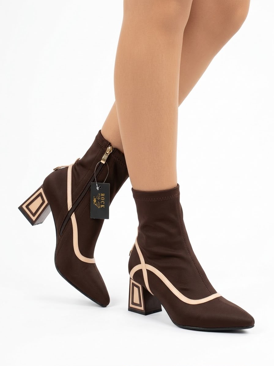 TRONCHETTO ROCKY CON TACCO SQUADRATO -CHIC-