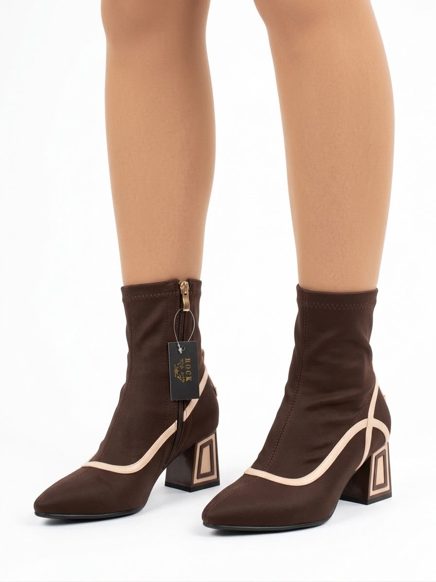 TRONCHETTO ROCKY CON TACCO SQUADRATO -CHIC-