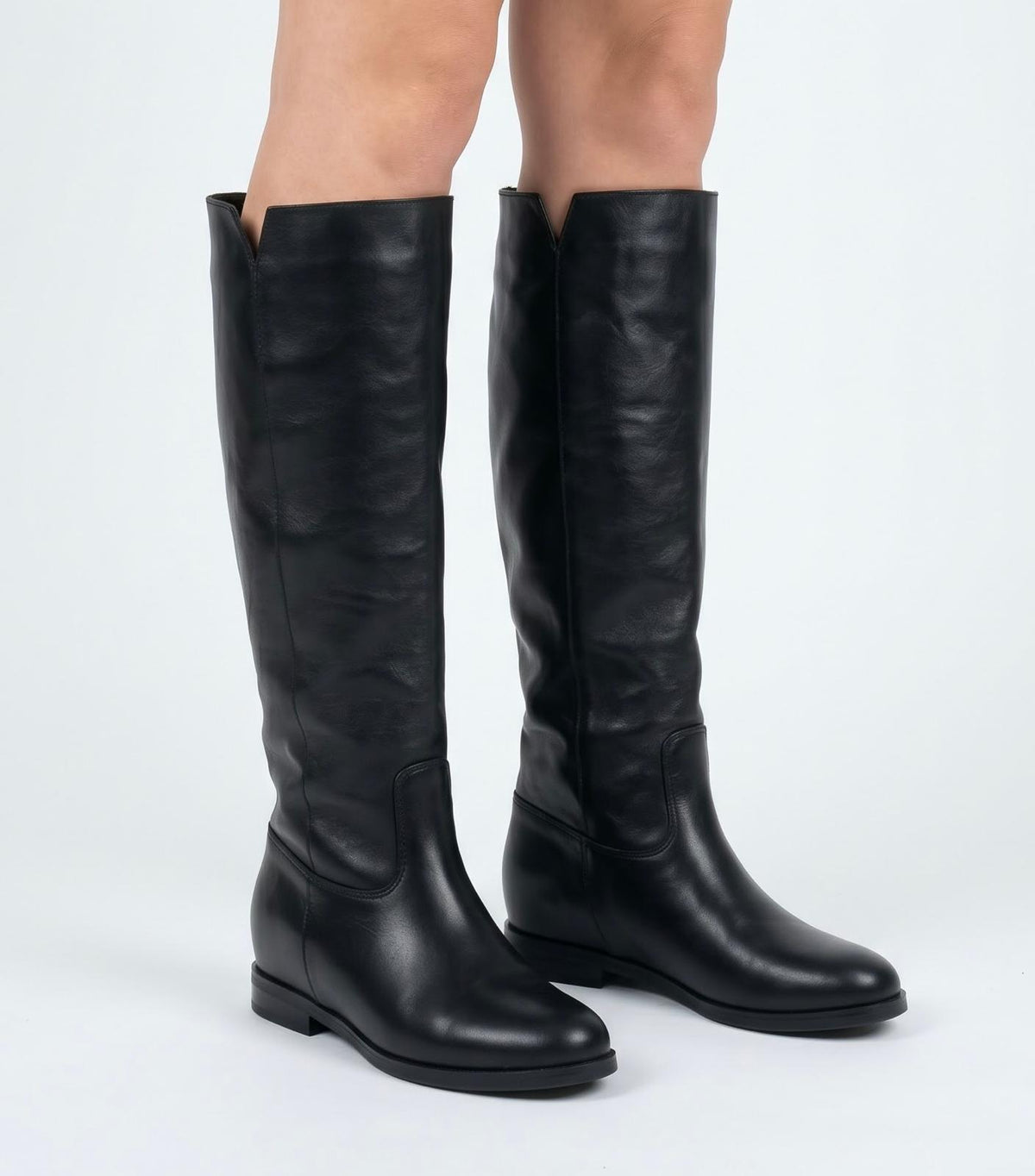 STIVALE IN VERA PELLE CON RIALZO INTERNO DI 3 CM -VICKY-