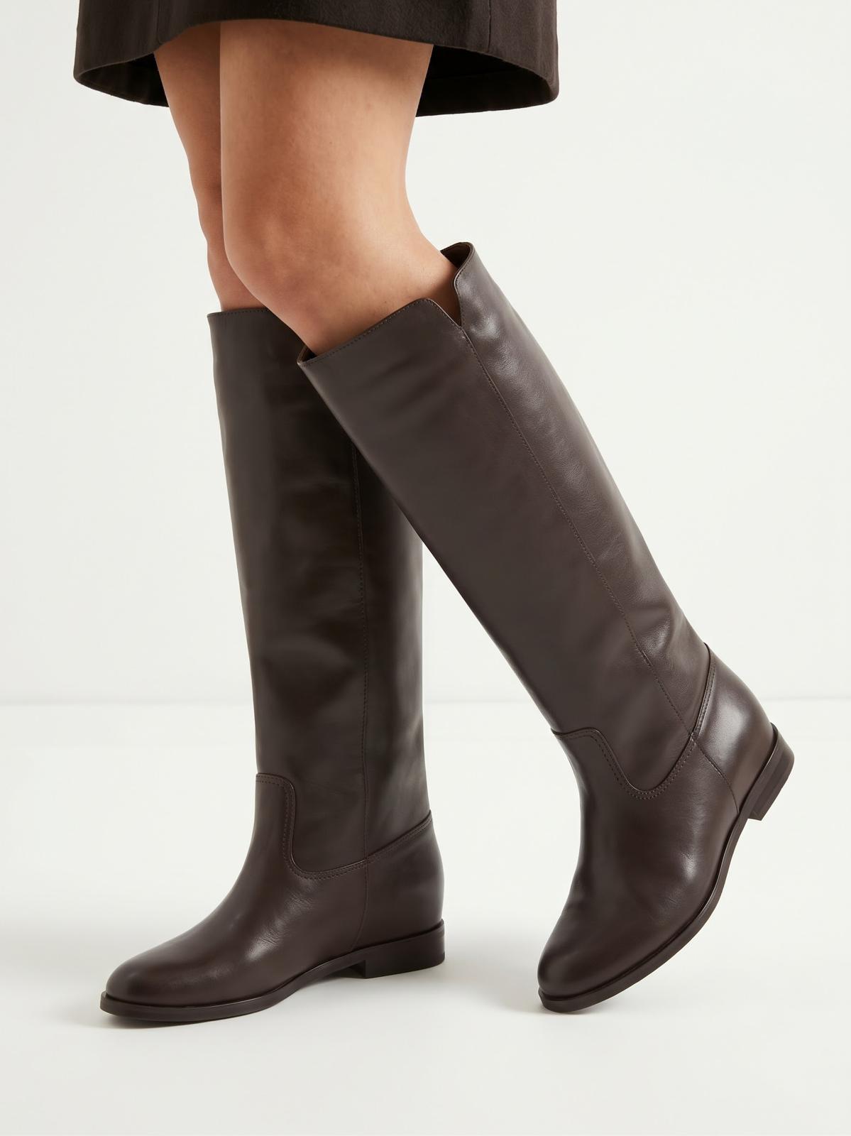 STIVALE IN VERA PELLE CON RIALZO INTERNO DI 3 CM -VICKY-