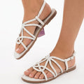 SANDALO IN VERA PELLE TRECCIA -GIOSEPPO-