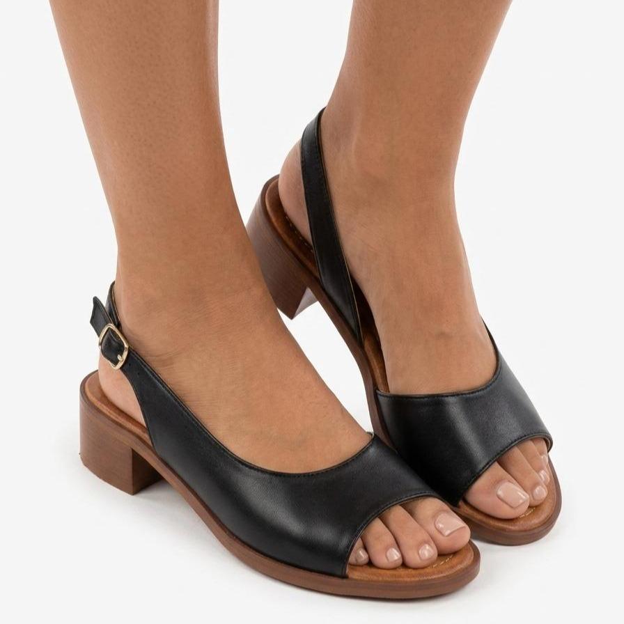 SANDALO TACCO 3 CM VERA PELLE FILENA