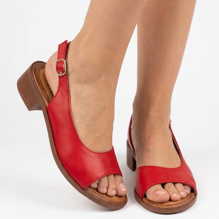 SANDALO TACCO 3 CM VERA PELLE FILENA