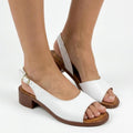 SANDALO TACCO 3 CM VERA PELLE FILENA