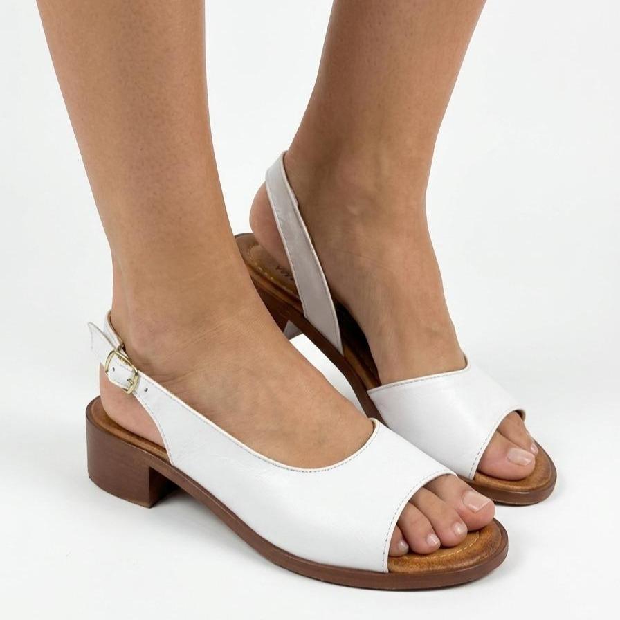 SANDALO TACCO 3 CM VERA PELLE FILENA