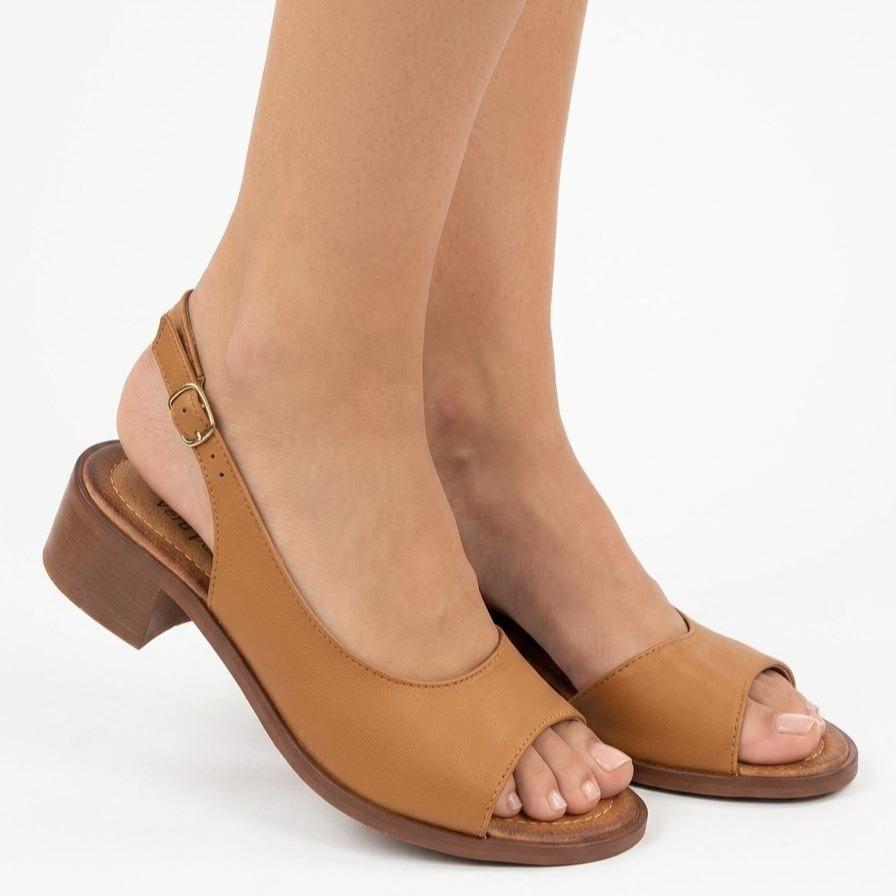 SANDALO TACCO 3 CM VERA PELLE FILENA
