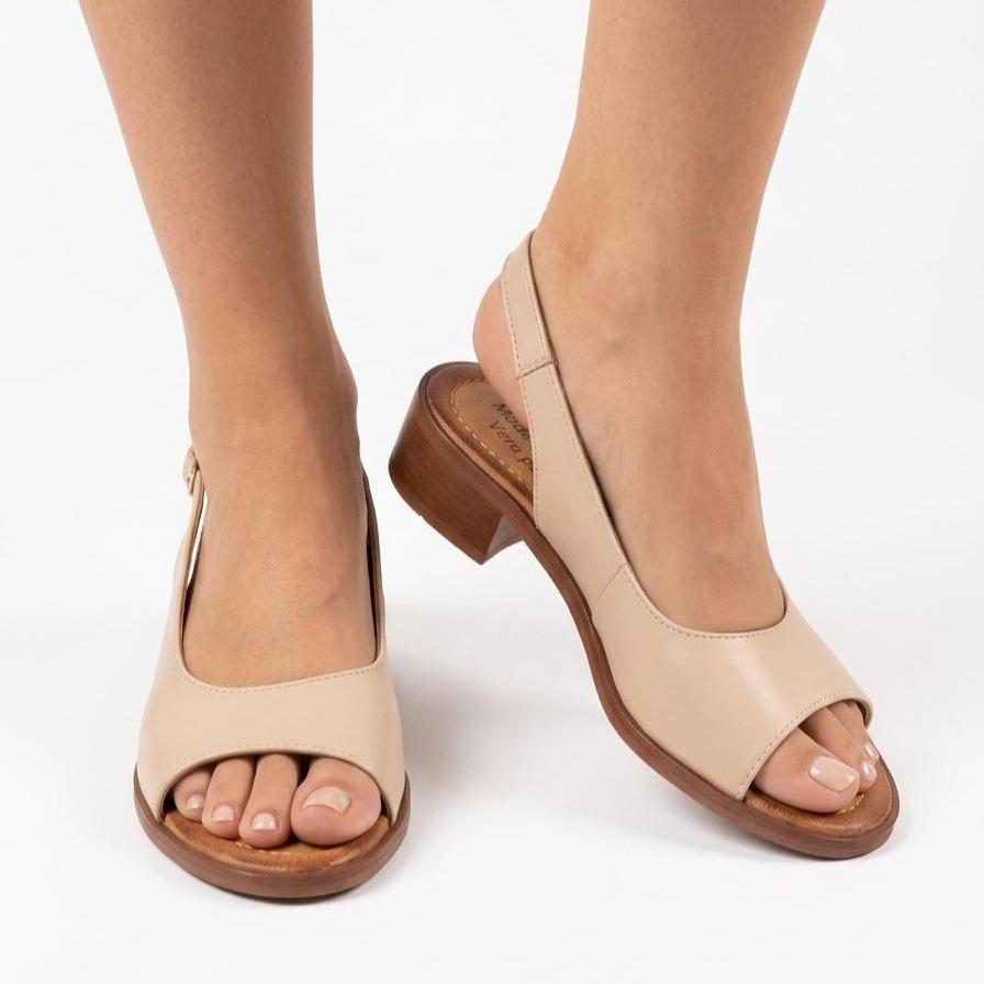 SANDALO TACCO 3 CM VERA PELLE FILENA