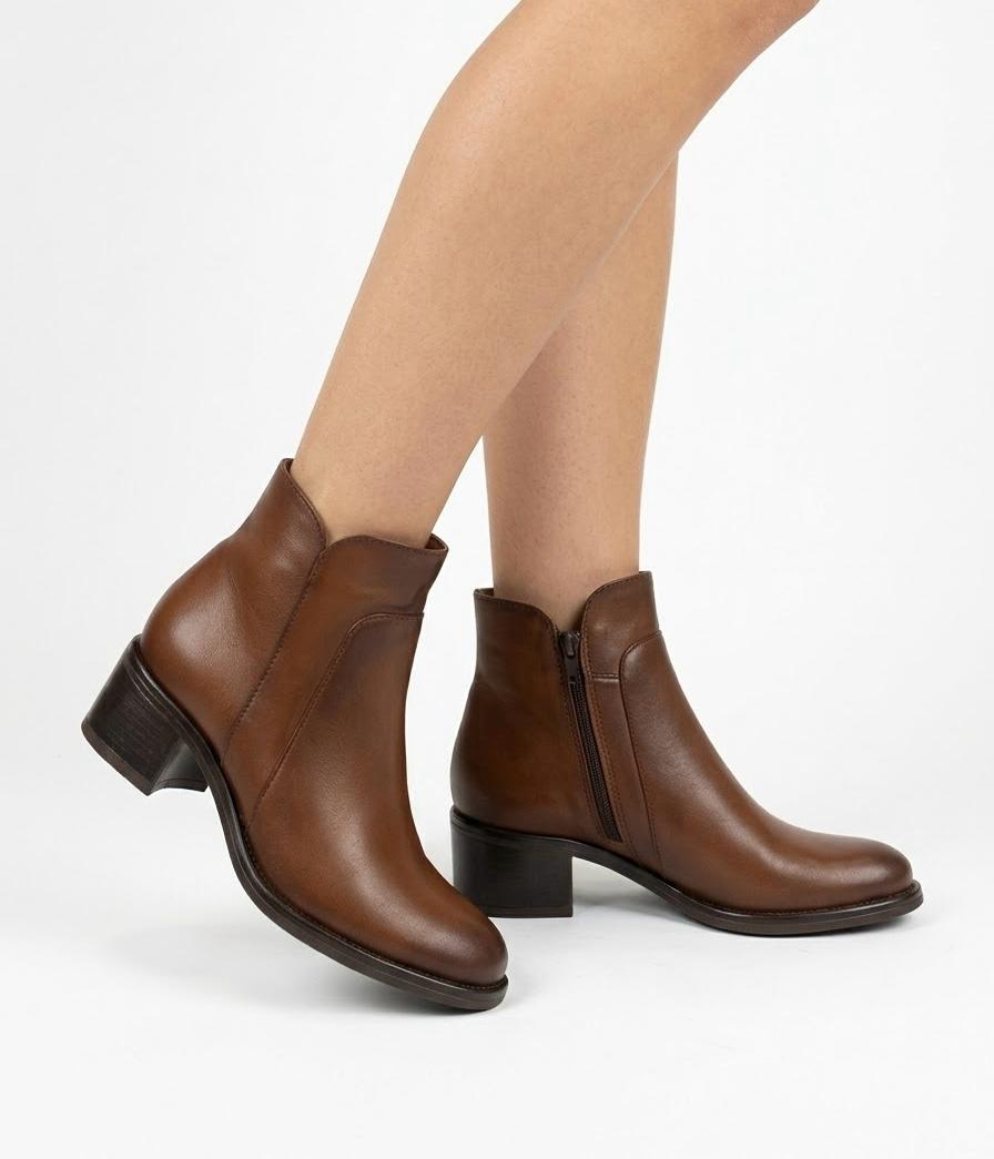 CF- STIVALETTO CON PUNTA TONDA E CERNIERA LATERALE -TIFFANY-