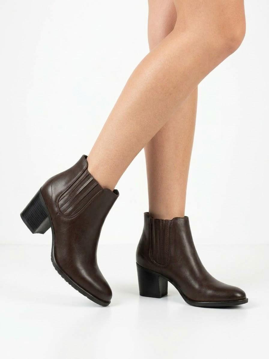 TRONCHETTO BASSO A CAVIGLIA IN VERA PELLE TACCO 6CM
