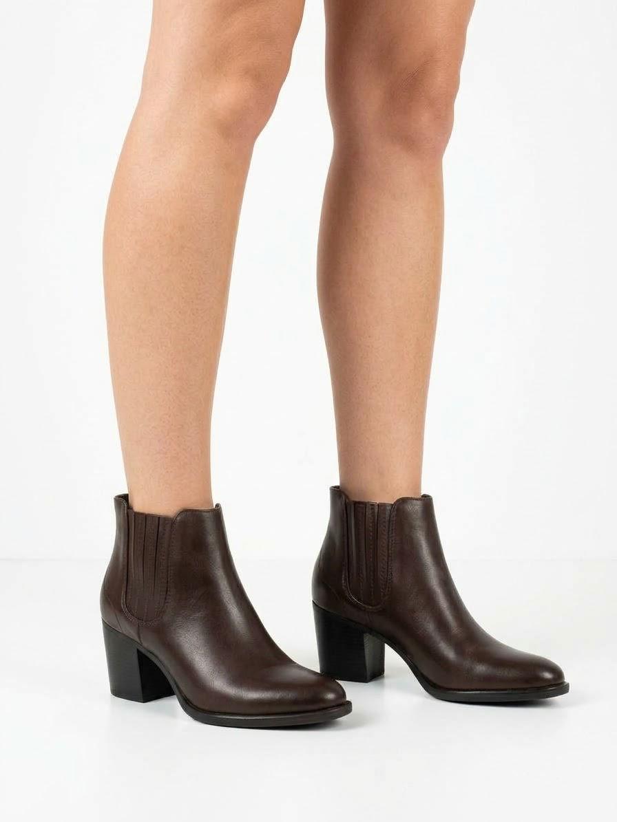 TRONCHETTO BASSO A CAVIGLIA IN VERA PELLE TACCO 6CM