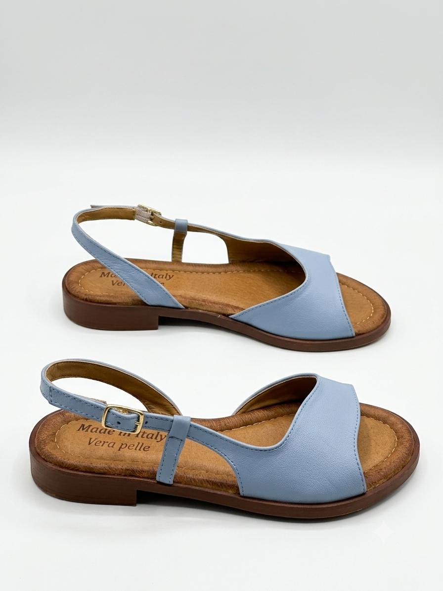 SANDALO BASSO ONDA IN VERA PELLE